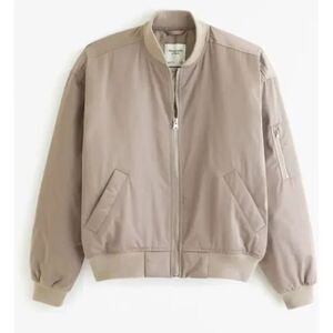 NWOT Abercrombie & Fitch Women's Classic Bomber Jacket, Beige, Size L